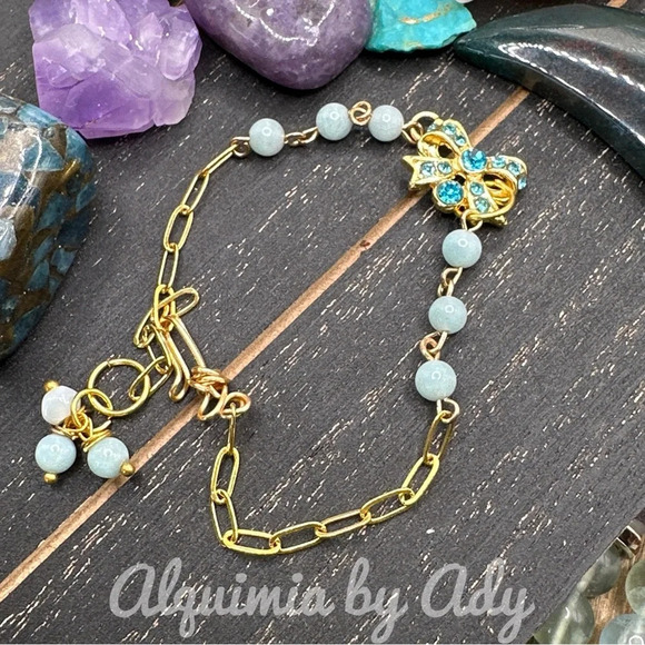 Dainty 4mm gold rosary link curb chain adjustable bracelet - Picture 1 of 5